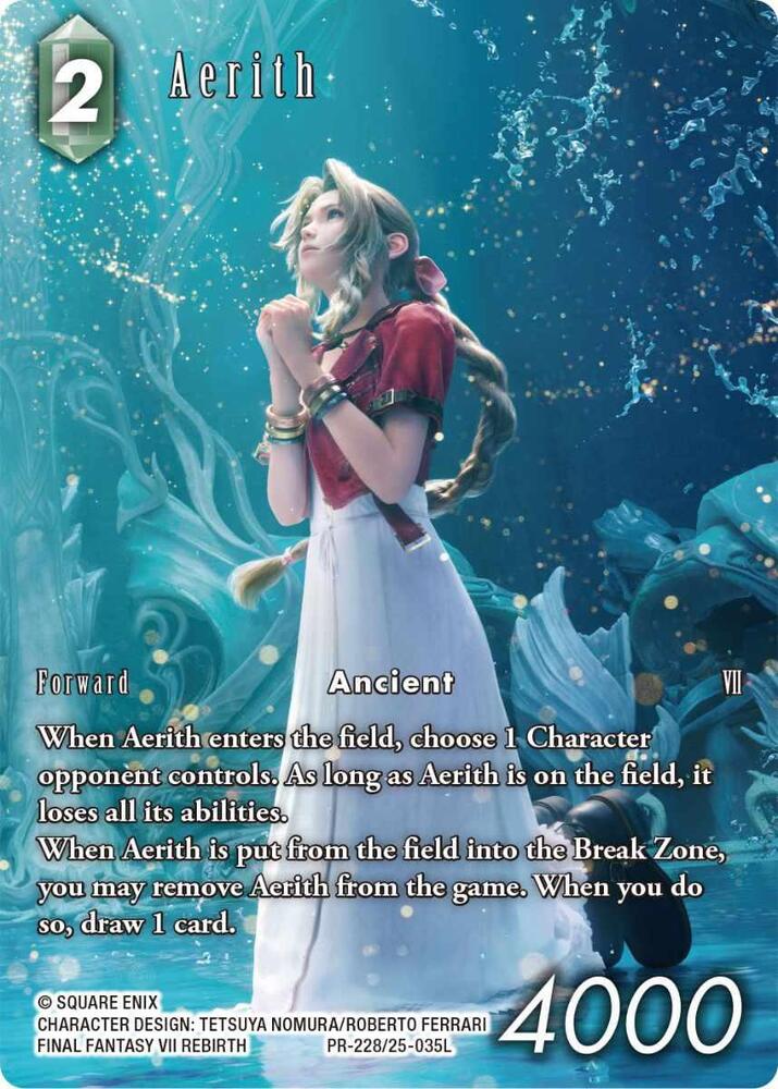 Final Fantasy TCG Aerith PR-228/25-035L (FULL ART NON-FOIL OP PROMO)