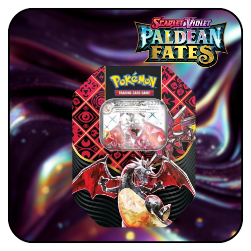 Pokemon TCG: Scarlet & Violet Paldean Fates sv4.5 Tin Charizard ex – Safari  Zone