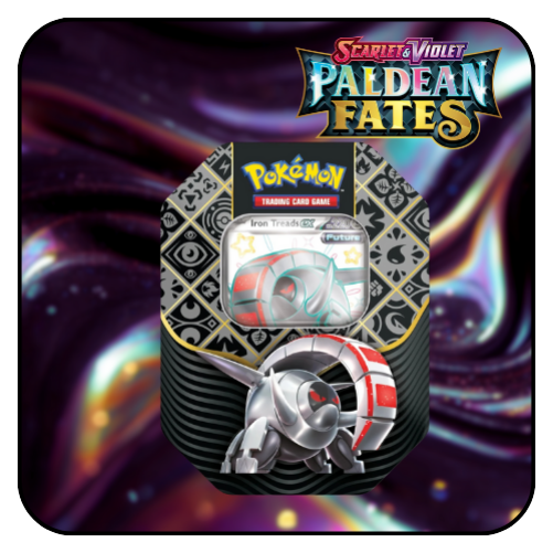 Pokemon TCG: Scarlet & Violet Paldean Fates sv4.5 Tin Iron Treads